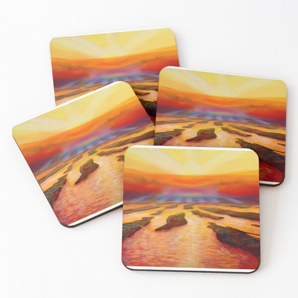 Item preview, Sun worlds - a sunset in orange rays designed and sold by art paintings.