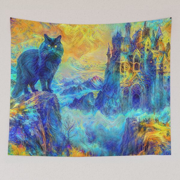 Item preview, Abstract abstraction of castle and cat. DeepDream #1169311674820 designed and sold by blackhalt.