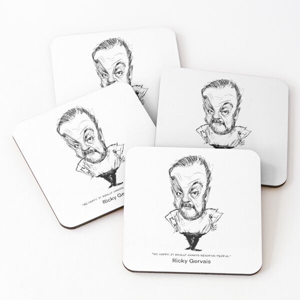 Item preview, Ricky Gervais caricature with quote  designed and sold by Theo Veldema.
