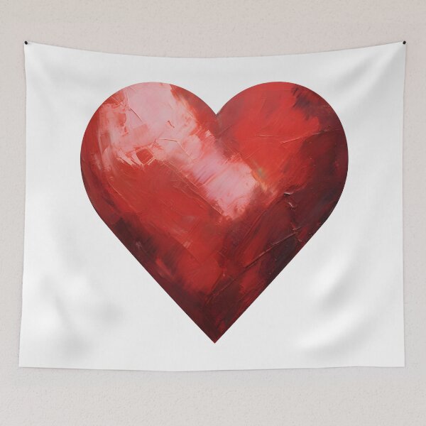 Item preview, Valentines Pink & Red Rustic Textured Heart designed and sold by ptlsprntsdsgn.