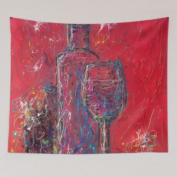 Item preview, Fun Colorful Modern Wine Art 2 designed and sold by Rocky Mountain Artistry.