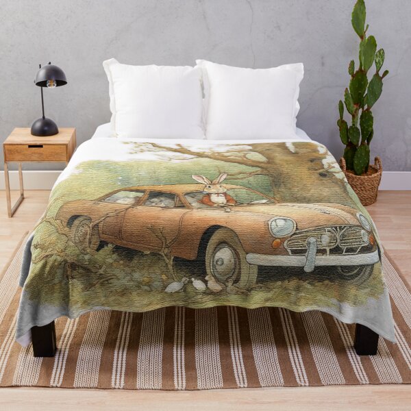 Item preview, Rabbit an old car in the woods designed and sold by jnsmerchstore.