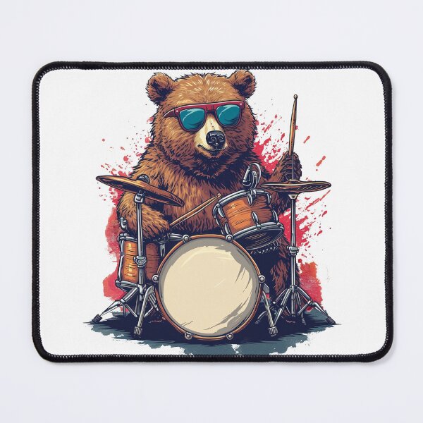 Item preview, Bear Playing Drums designed and sold by KapuczeShop.
