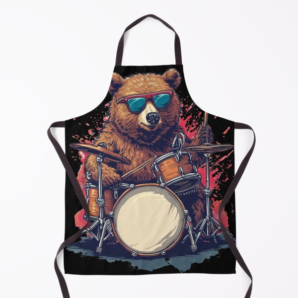 Item preview, Bear Playing Drums designed and sold by KapuczeShop.