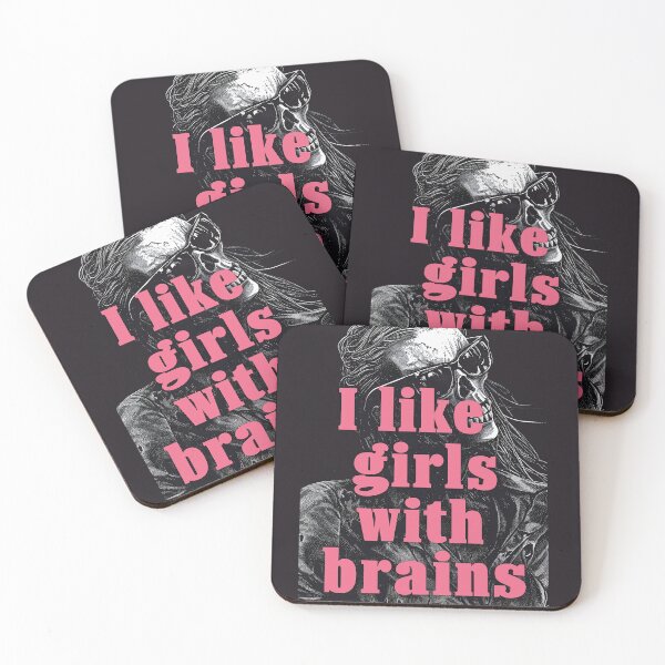 Item preview, I Like Girls With Brains, Zombie Likes Brains, Zombie Eating Brains, Zombie Humor, Halloween designed and sold by PrintShangri-La.