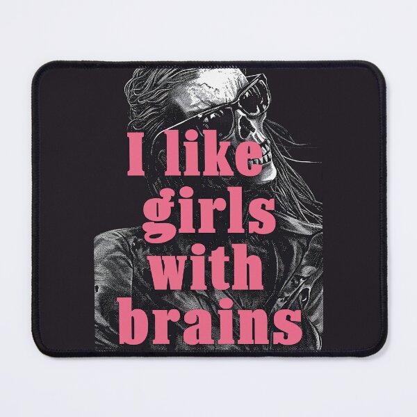 Item preview, I Like Girls With Brains, Zombie Likes Brains, Zombie Eating Brains, Zombie Humor, Halloween designed and sold by PrintShangri-La.