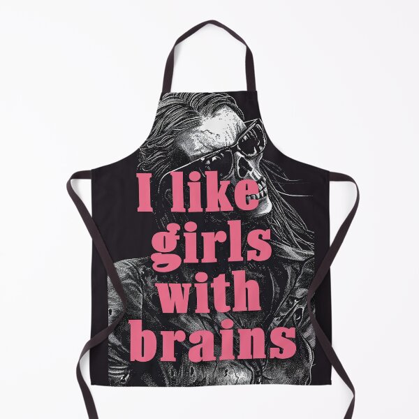 Item preview, I Like Girls With Brains, Zombie Likes Brains, Zombie Eating Brains, Zombie Humor, Halloween designed and sold by PrintShangri-La.