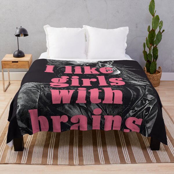 Item preview, I Like Girls With Brains, Zombie Likes Brains, Zombie Eating Brains, Zombie Humor, Halloween designed and sold by PrintShangri-La.