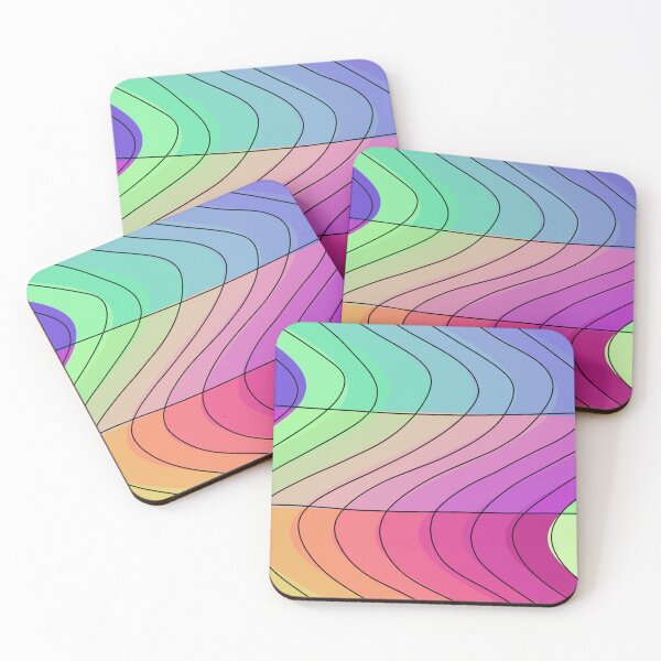 Item preview, Bright Colorful Waves with Black Lines designed and sold by the1249.