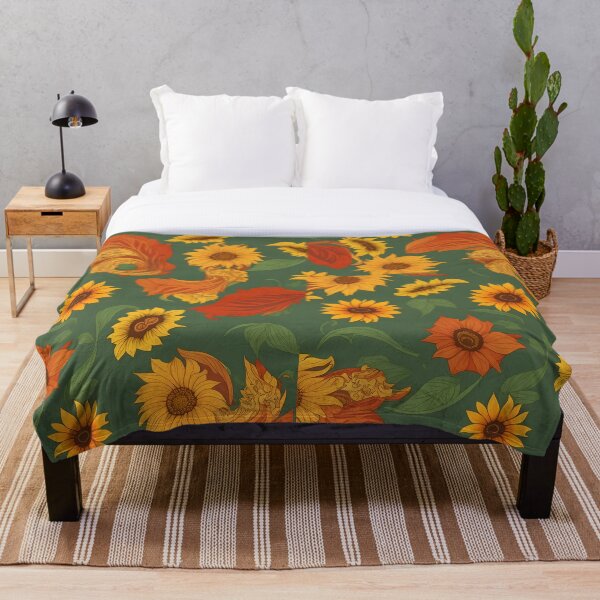 Item preview, sunflowers and beautiful red flowers in green background summer and spring fashion designed and sold by Carlos Gudino.