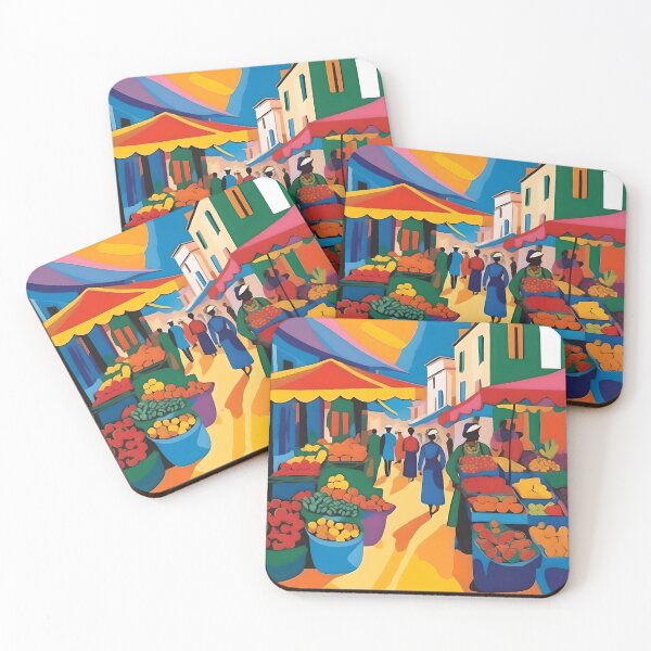 Item preview, Food market, fauvism art style. designed and sold by WildLadyWood.