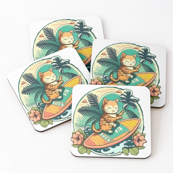 Item preview, Tiki Tabby Cat Surfs designed and sold by Kona Cat Creationz.