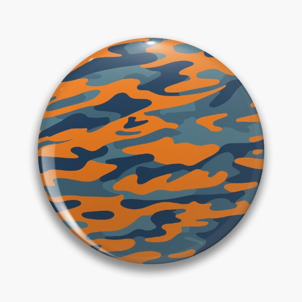 Item preview, Orange and blue gray camouflage pattern print designed and sold by TheCamoShop.