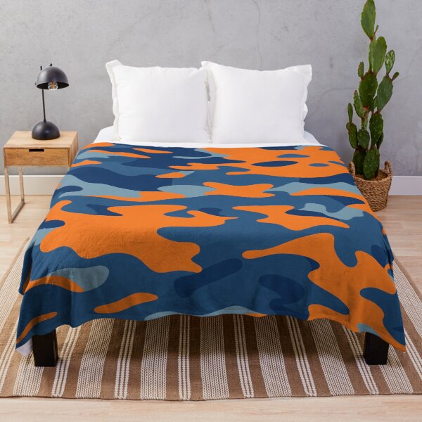 Artikelvorschau, Orange und blaugraues Tarnmuster entworfen und verkauft von TheCamoShop.