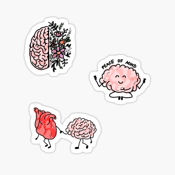 Vista previa del artículo con la obra «Paquete de pegatinas de cerebro en acuarela», diseñado y vendido por bcnsauwin.