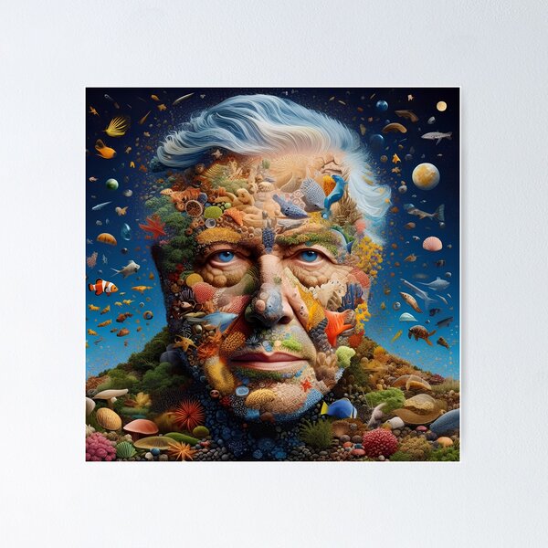 Artikel-Vorschau von Sir David Attenborough Tier Arcimboldo, designt und verkauft von AI-ArtOfScience.