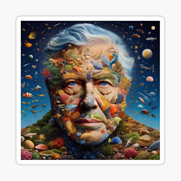 Item preview, Sir David Attenborough Animal Arcimboldo designed and sold by AI-ArtOfScience.