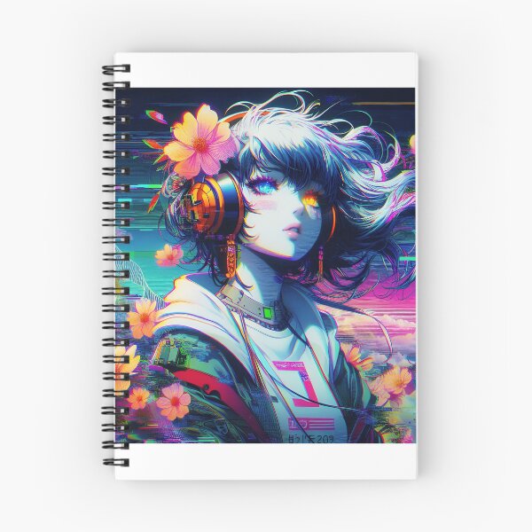 Item preview, 70's anime art glitch Girl with flowers  designed and sold by SriGem.