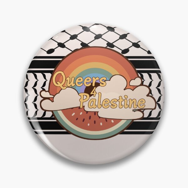 Vista previa del artículo con la obra «Queers por Palestina», diseñado y vendido por AShowerOverlord.