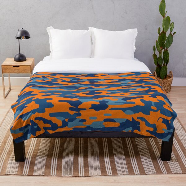 Item preview, Blue and orange camouflage print designed and sold by TheCamoShop.