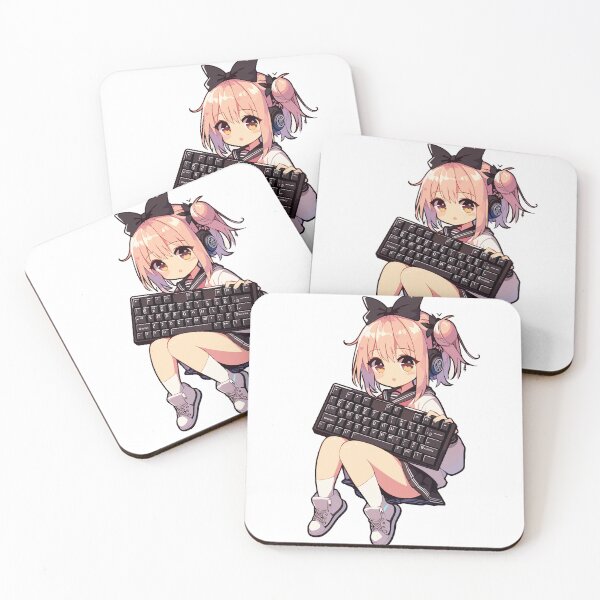 Item preview, qwerty girl anime keyboard designed and sold by GlobalDesigns-.