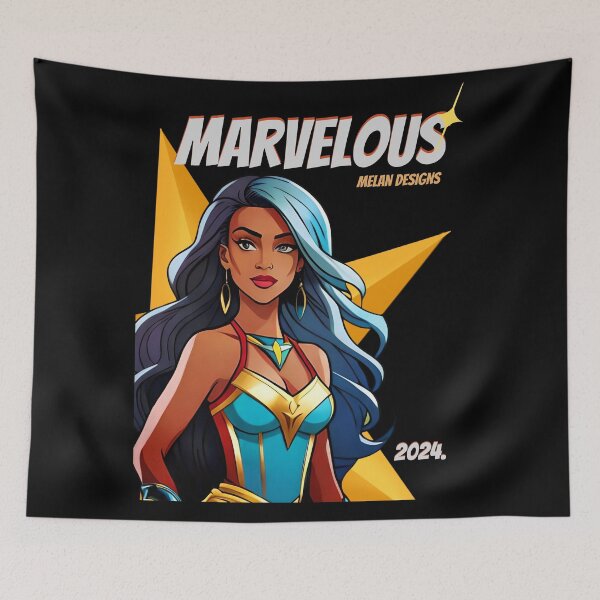 Item preview, Superhero Woman Marvelous 2024 Inspirational Blue Hair Comic  designed and sold by Melan Designs.