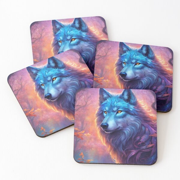 Item preview, Magical Blue Wolf and a Pink and Blue Sky designed and sold by alw951.
