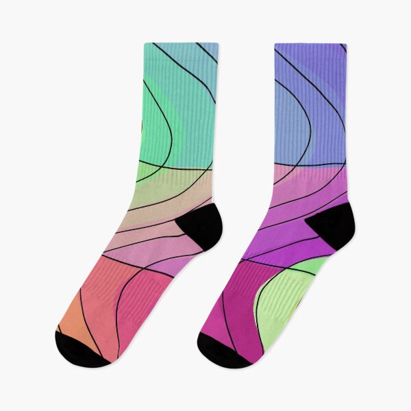 Item preview, Bright Colorful Waves with Black Lines designed and sold by the1249.