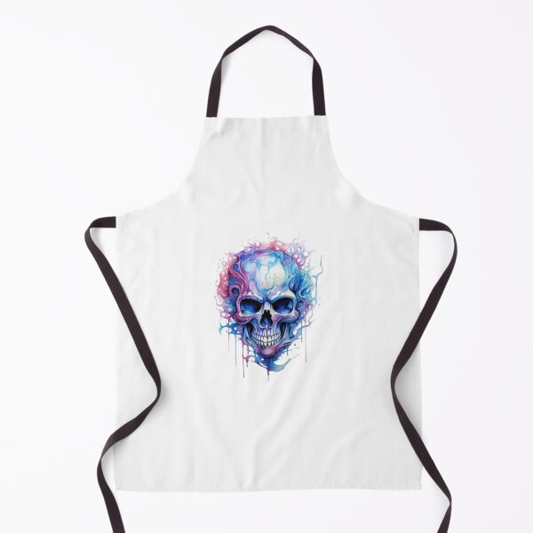 Item preview, a light blue skull with a half blue, half pink aura designed and sold by ale2205.