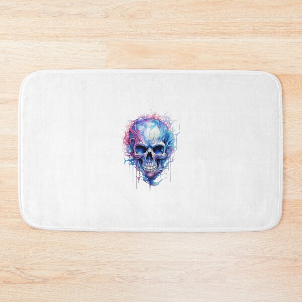 Item preview, a light blue skull with a half blue, half pink aura designed and sold by ale2205.