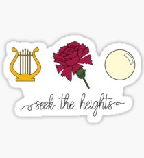 Lyre, Carnation, and Pearl - Seek The Heights Sticker