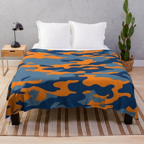 Item preview, Orange and blue gray camouflage designed and sold by TheCamoShop.