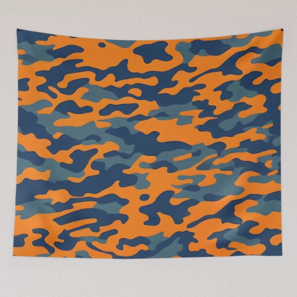 Item preview, Orange and navy blue camouflage designed and sold by TheCamoShop.