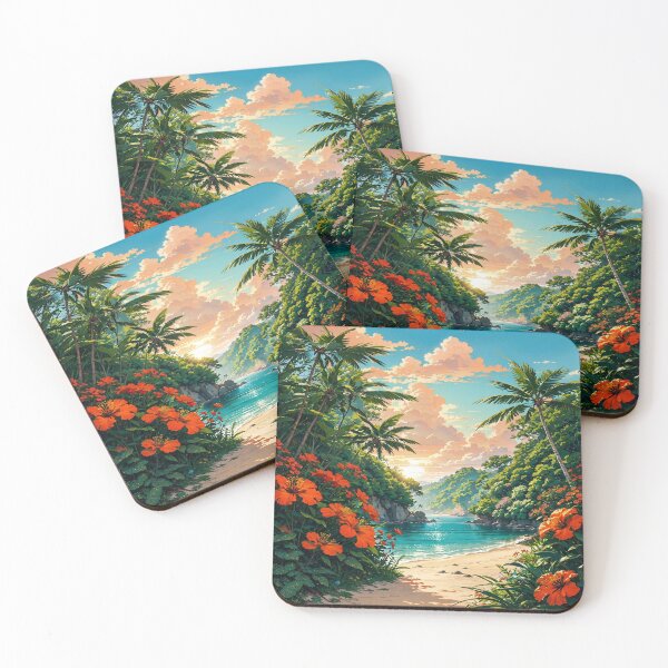 Item preview, Tropical Oasis: Sunset Views, Ocean Waves, and Hibiscus Blooms designed and sold by MegzDesign.