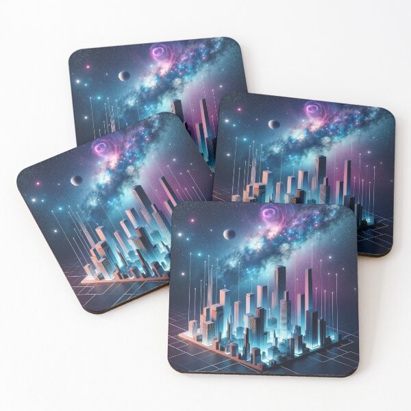 Item preview, Futuristic City Under Starlit Galaxy designed and sold by SunkenCost.