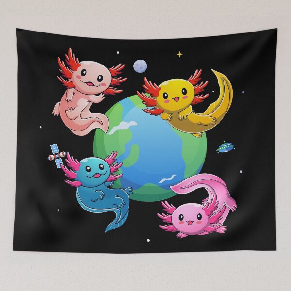 Item preview, Axolotls in space (on dark colors) designed and sold by messy-nessie.