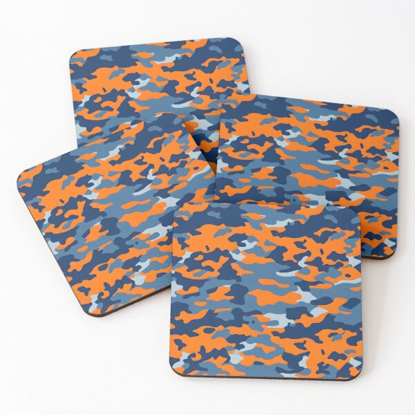 Item preview, Orange and blue gray camouflage designed and sold by TheCamoShop.