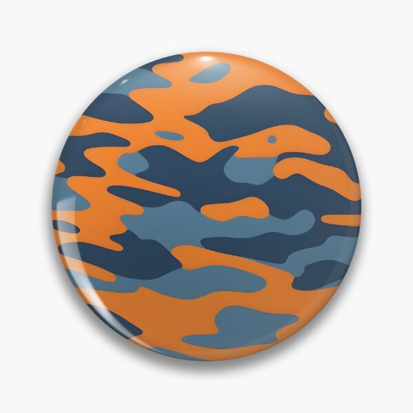 Item preview, Orange and blue gray camo pattern print designed and sold by TheCamoShop.