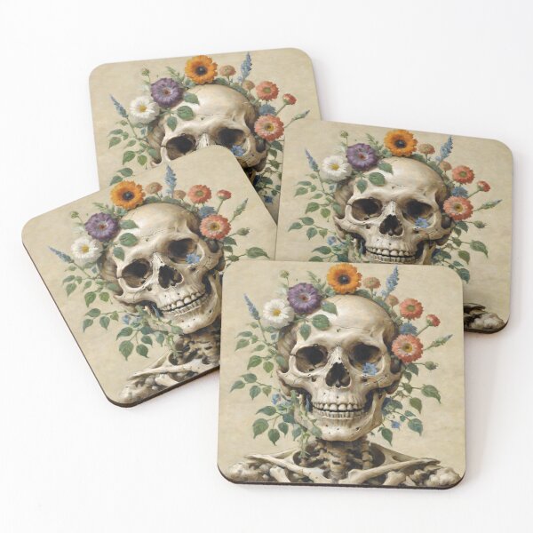 Item preview, Flower skull designed and sold by Miksugou.
