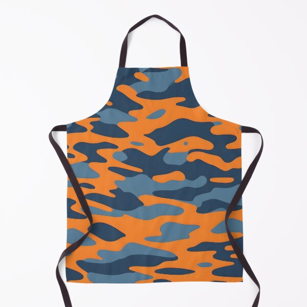Item preview, Orange and blue gray camo pattern print designed and sold by TheCamoShop.