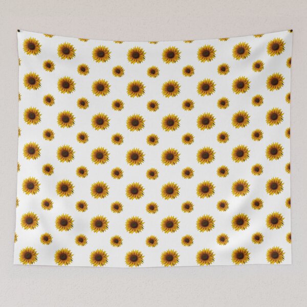 Item preview, sunflowers pattern in white background summer time spring style designed and sold by Carlos Gudino.