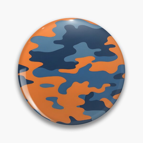 Item preview, Orange and blue gray camouflage pattern print designed and sold by TheCamoShop.