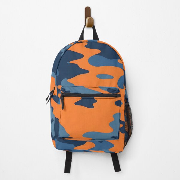 Item preview, Orange and blue gray camouflage pattern print designed and sold by TheCamoShop.