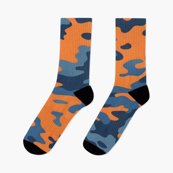 Item preview, Orange and blue gray camouflage pattern print designed and sold by TheCamoShop.