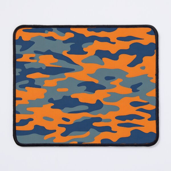 Item preview, Orange and navy blue camouflage pattern print designed and sold by TheCamoShop.