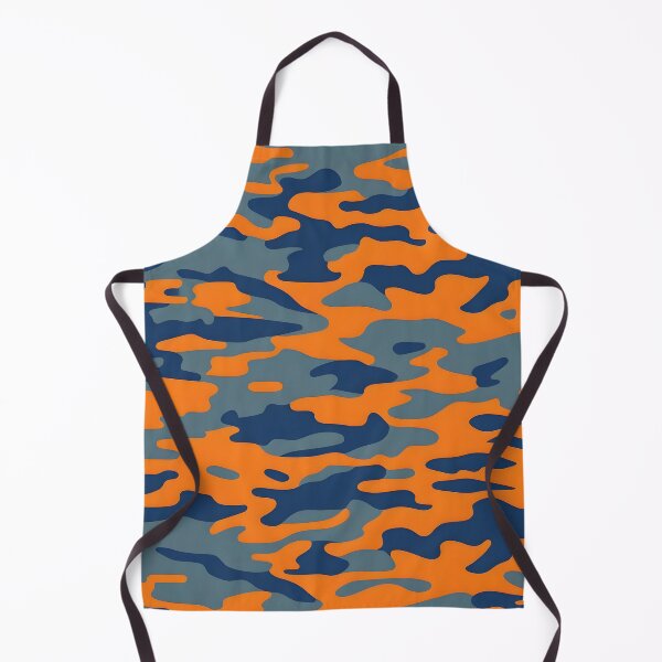 Item preview, Orange and navy blue camouflage pattern print designed and sold by TheCamoShop.