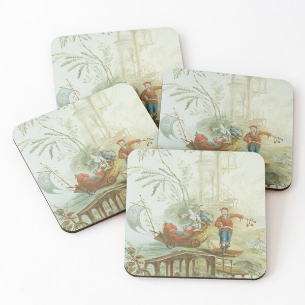 Item preview, Light Green & Red Chinoiserie designed and sold by TheChinoiserie.