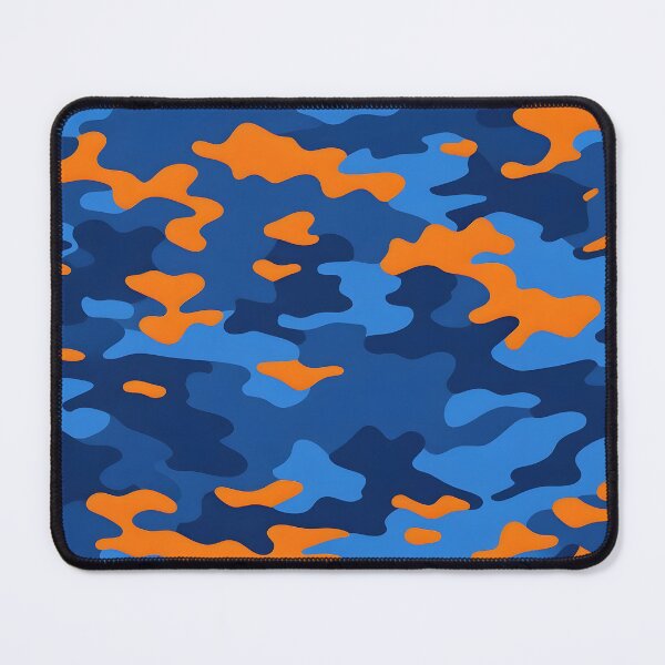 Item preview, Orange and navy blue camouflage pattern designed and sold by TheCamoShop.