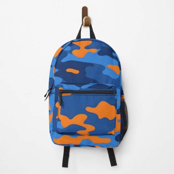Item preview, Orange and navy blue camouflage pattern designed and sold by TheCamoShop.