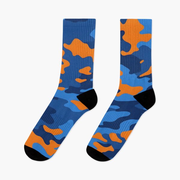 Item preview, Orange and navy blue camouflage pattern designed and sold by TheCamoShop.